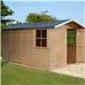 13 x 7 (4.05m x 2.05m) - Tongue and Groove Garden Workshop - Double Doors - 2 Windows - 12mm Wall Thickness