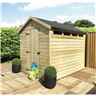 8 x 5 Security Garden Shed - Pressure Treated - Single Door + Safety Toughened Glass Security Windows + 12mm Tongue Groove Walls ,Floor and Roof With Rim Lock & Key