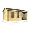 5m x 3m (16 x 10) Log Cabin (2090) - Double Glazing (34mm Wall Thickness)