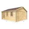 PREMIER 13 x 16 (4m x 5m) Garage Log Cabin - Double Glazing (44mm Wall Thickness)