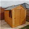 8 x 6 - Tongue and Groove Apex Wooden Garden Shed / Workshop - Double Doors - 1 Window - 12mm Wall Thickness