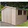 10 x 10 (2.99m x 2.99m) - Tongue & Groove - Garden Shed / Workshop - 6 Windows - Double Doors - 12mm Tongue and Groove Floor