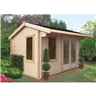 12 x 12 Log Cabin With Fully Glazed Double Doors (3.59m x 3.59m) - Double Doors - 2 Windows - 28mm Wall Thickness