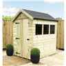 6 x 4 Premier Apex Garden Shed - 12mm Tongue and Groove Walls - Pressure Treated - Single Door - 3 Windows + Safety Toughened Glass  - 12mm Tongue and Groove Walls, Floor and Roof