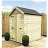 8 x 5 Premier Apex Garden Shed - 12mm Tongue and Groove Walls - Pressure Treated - Single Door - Windowless - 12mm Tongue and Groove Walls, Floor and Roof