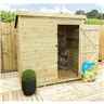 6 x 4 Pent Garden Shed - 12mm Tongue and Groove Walls - Pressure Treated - Single Door - Windowless 