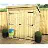 6 x 5 Pent Garden Shed - 12mm Tongue and Groove Walls - Pressure Treated - Double Door Centre - Windowless 