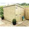 7 x 5 Pent Garden Shed - 12mm Tongue and Groove Walls - Pressure Treated - Windowless 