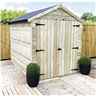 8 x 6 Premier Apex Garden Shed - 12mm Tongue and Groove - Pressure Treated - Windowless - 12mm Tongue and Groove Walls, Floor and Roof