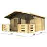 4m x 3m (13 x 10) Log Cabin (2045) - Double Glazing (44mm Wall Thickness)