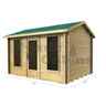 (12 x 8) Log Cabin (2038) - Double Glazing (44mm Wall Thickness)