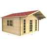 4m x 4m (13 x 13) Log Cabin (2051) - Double Glazing (70mm Wall Thickness)
