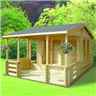 13 X 12 APEX LOG CABIN (3.89M X 3.69M) - 34MM TONGUE AND GROOVE LOGS