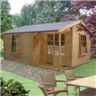 12 X 15 APEX LOG CABIN (3.59M X 4.49M) - 28MM TONGUE AND GROOVE LOGS
