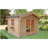 8 x 8 Log Cabin - Double Doors - 2 Windows - 28mm Wall Thickness