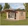 4.0m x 3.0m Abberley Apex Log Cabin (34mm Wall Thickness) - Installed