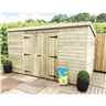 12 x 3 Pent Shed - 12mm Tongue and Groove - Pressure Treated - Windowless - Centre Double Doors