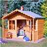 INSTALLED 6 x 5'6 (1.79m x 1.19m) - Wooden Playhouse - Single Door - 2 Windows - 12mm Wall Thickness
