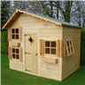 INSTALLED 8 x 6 (2.40m x 1.76m) - Wooden Playhouse - Single Door - 4 Windows - 12mm Wall Thickness
