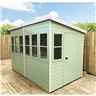 8 x 8 (2.44m x 2.39m) - Tongue And Groove - Pent Potting Shed - 2 Opening Windows - Single Door - 12mm Tongue And Groove Floor & Roof