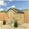 4 x 4  Super Saver Apex Shed - 12mm Tongue and Groove Walls - Pressure Treated - Low Eaves - Single Door - Windowless