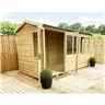 8 x 6 REVERSE Pressure Treated Apex Garden Summerhouse - 12mm Tongue and Groove - Overhang - Higher Eaves and Ridge Height - Toughened Safety Glass - Euro Lock with Key + SUPER STRENGTH FRAMING