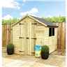 9 x 4  Super Saver Apex Shed - 12mm Tongue and Groove Walls - Pressure Treated - Low Eaves - Double Doors - 2 Windows