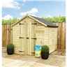 4 x 5  Super Saver Apex Shed - 12mm Tongue and Groove Walls - Pressure Treated - Low Eaves - Double Doors - Windowless