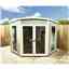 8 x 8 (2.25m x 2.25m) - Premier Corner Wooden Summerhouse - Double Doors - Side Windows - 12mm T&G Walls & Floor