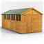 18 x 8  Premium Tongue and Groove Apex Shed - Double Doors - 8 Windows - 12mm Tongue and Groove Floor and Roof