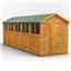 20 x 6 Premium Tongue And Groove Apex Shed - Double Doors - 10 Windows - 12mm Tongue And Groove Floor And Roof