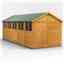 20 x 8  Premium Tongue and Groove Apex Shed - Single Door - 10 Windows - 12mm Tongue and Groove Floor and Roof