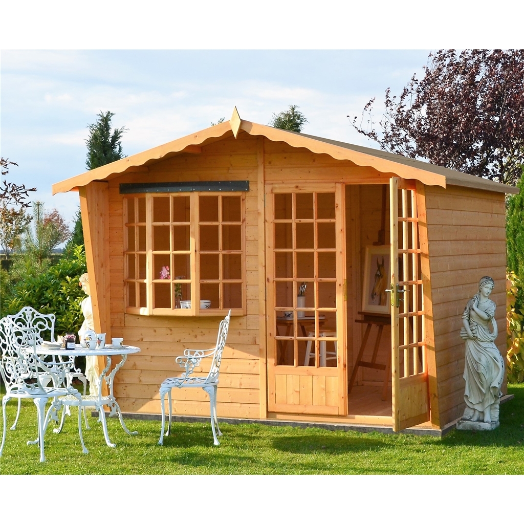 10 x 6 (3m x 1.79m) - Premier Wooden Summerhouse - 12mm T&G Walls - Floor - Roof