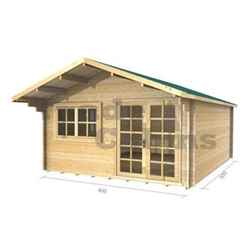4m x 5m (13 x 16) Log Cabin (2061) - Double Glazing (34mm Wall Thickness)