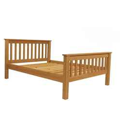 King Size Premier Paris Oak Slatted Low End Bed - 5ft - Free Delivery*