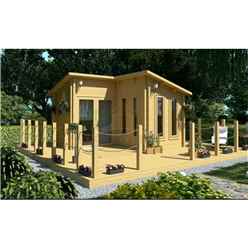4m x 4m (13 x 13) Log Cabin (2054) - Double Glazing (34mm Wall Thickness)