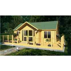 7.0m x 5.0m (23 x 16) Log Cabin (4120) -  Double Glazing (44mm Wall Thickness)
