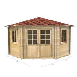 3m x 3m (10 x 10) Log Cabin (2036) - Double Glazing (34mm Wall Thickness)