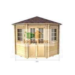 2.5m x 2.5m (8 x 8) Log Cabin (2036) - Double Glazing (34mm Wall Thickness)