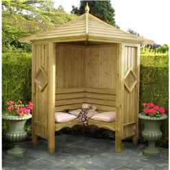 4 x 4 Wooden Corner Arbour - 12mm Wall Thickness