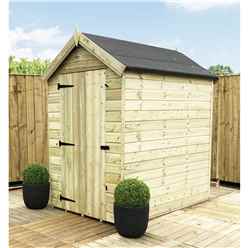 7 x 4 Premier Apex Garden Shed - 12mm Tongue and Groove Walls - Pressure Treated - Single Door - Windowless - 12mm Tongue and Groove Walls, Floor and Roof