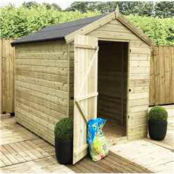 8 x 6 Premier Apex Garden Shed -12mm Tongue and Groove Walls - Pressure Treated - Single Door - Windowless - 12mm Tongue and Groove Walls, Floor and Roof