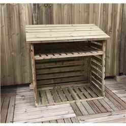 4 x 2 Small Log Store - 12mm Tongue and Groove - Pressure Treated 