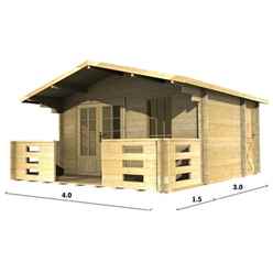 4m x 3m (13 x 10) Log Cabin (2045) - Double Glazing (44mm Wall Thickness)