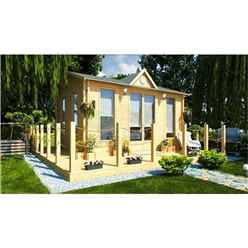 5m x 4m (16 x 13) Log Cabin (2140) - Double Glazing (44mm Wall Thickness)
