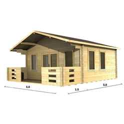 5m x 5m (16 x 16) Log Cabin (2083) - Double Glazing (44mm Wall Thickness)