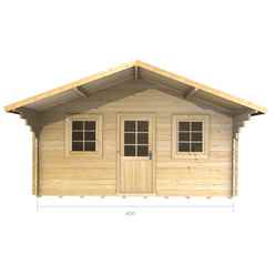4m x 4m (13 x 13) Log Cabin (2073) - Double Glazing (44mm Wall Thickness)