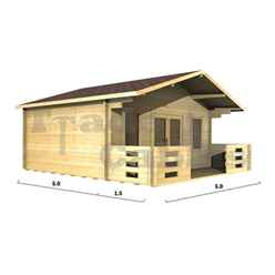 5m x 5m (16 x 16 ) Log Cabin (2094) - Double Glazing  (44mm Wall Thickness)