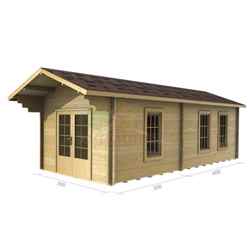 3m x 7m (10 x 23) Log Cabin (2018) - Double Glazing (44mm Wall Thickness)