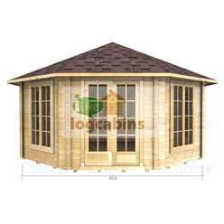 4.5m x 4.5m (15 x 15) Log Cabin (2082) - Double Glazing (44mm Wall Thickness)